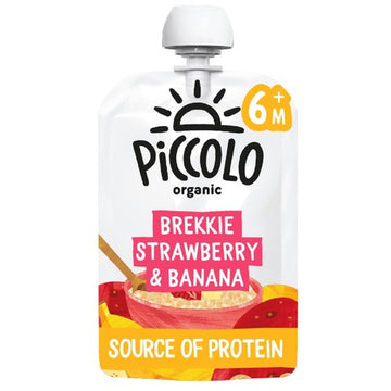 Piccolo Brekkie Strawberry & Banana Baby Food Pouch 6+ Months 100g