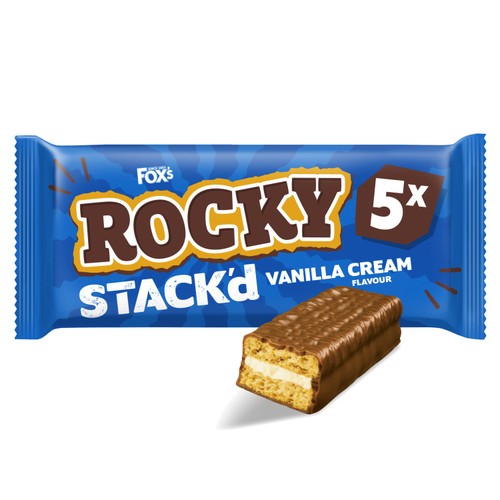 Fox's Rocky Stack'd Vanilla Cream Biscuit Bars 5x25g