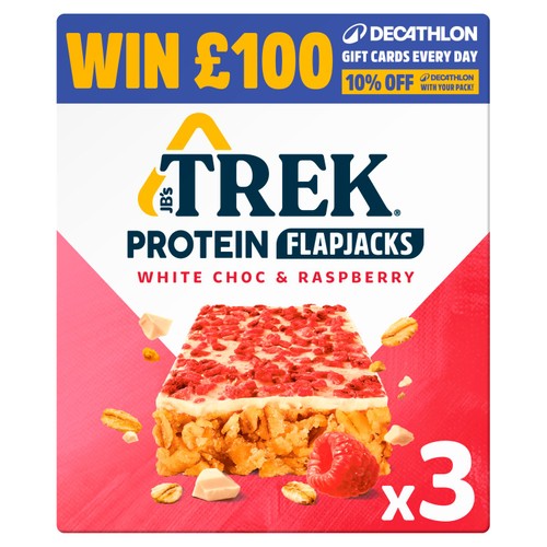 TREK White Choc & Raspberry Protein Flapjacks Multipack 3x50g