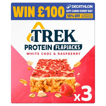 TREK White Choc & Raspberry Protein Flapjacks Multipack 3x50g