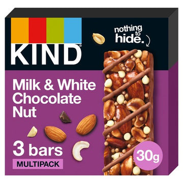 Kind Milk & White Chocolate Nut Cereal Bars Multipack 3x30g