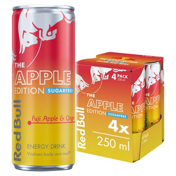 Red Bull Energy Drink Sugar Free Fuji Apple & Ginger 4 x 250ml