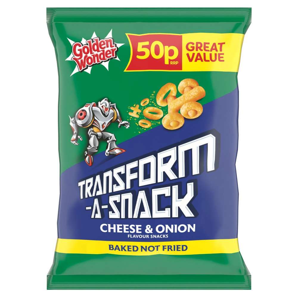 Golden Wonder Transform-A-Snack Cheese & Onion Flavour Snacks 27g x 1 Bag