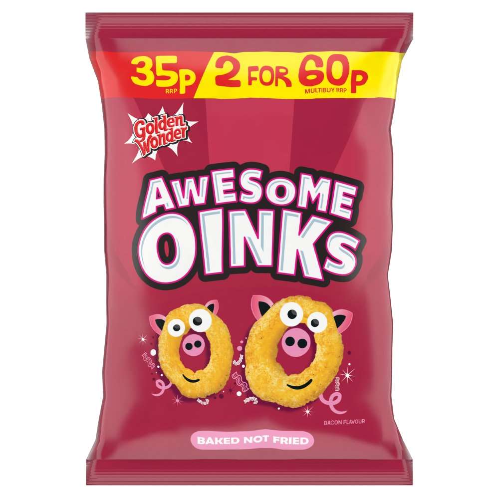 Golden Wonder Awesome Oinks Bacon Flavour 22g x 1 Bag