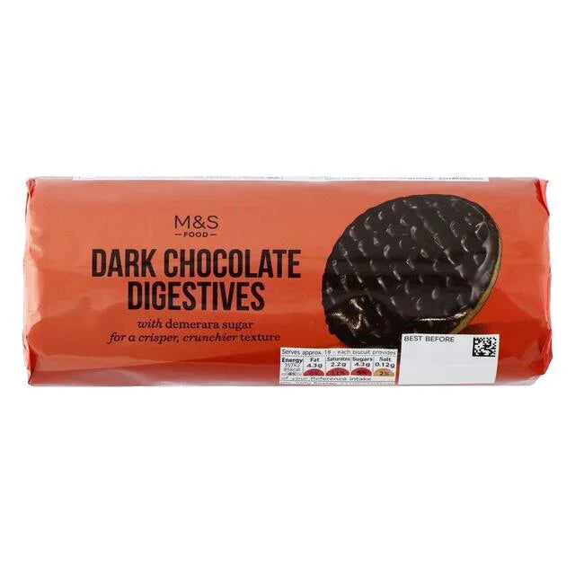 M&S Dark Chocolate Digestives - Luxurious Treat in 300g