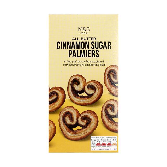 Delicious M&S All Butter Cinnamon Sugar Palmiers 100g