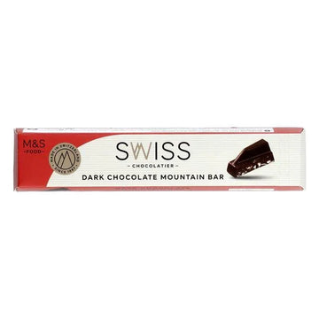 M&S Swiss Dark Chocolate Mountain Bar 100g - Rich Almond Nougat