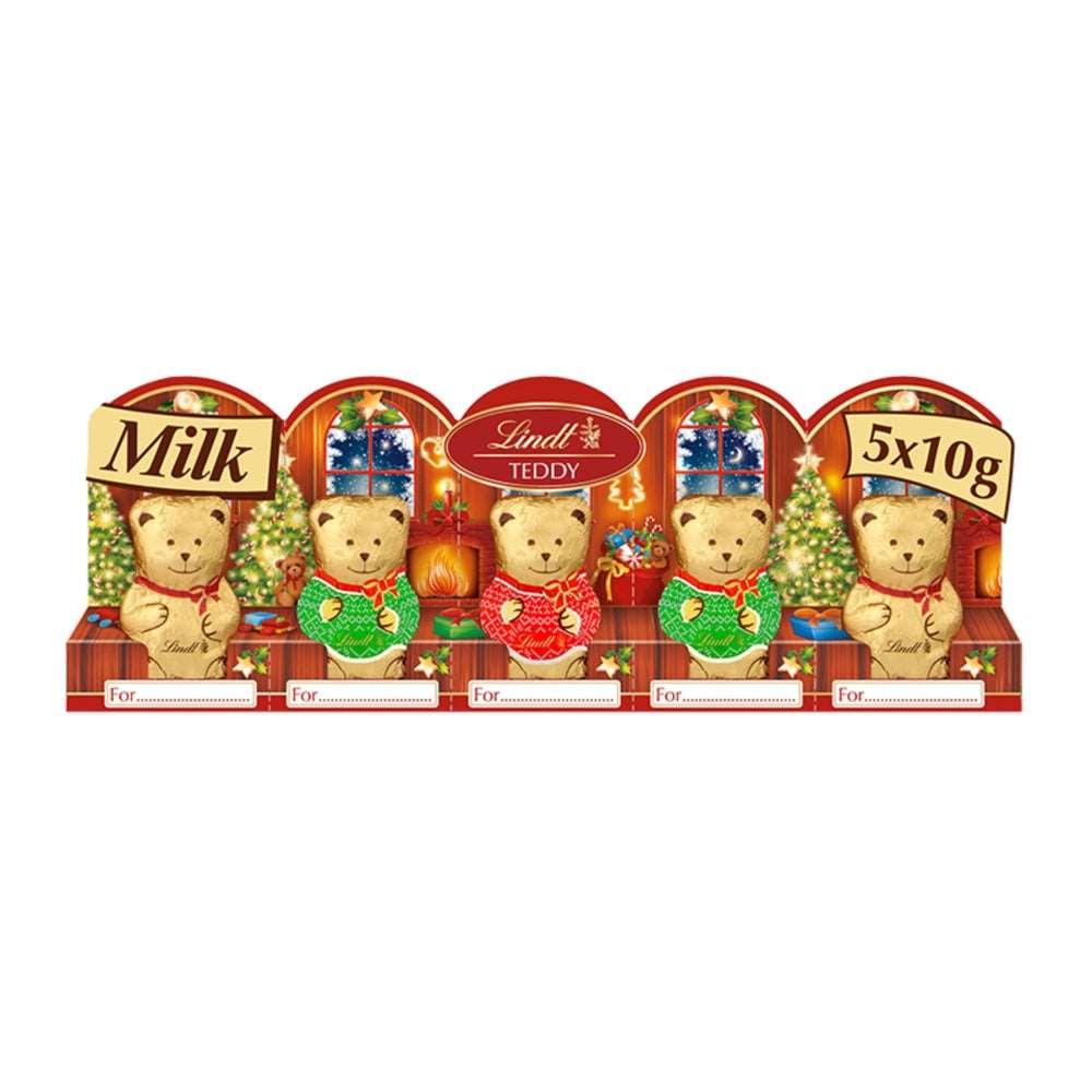 Lindt Teddy Christmas Milk Chocolate 5 Pack