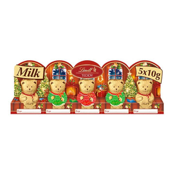 Lindt Teddy Christmas Milk Chocolate 5 Pack