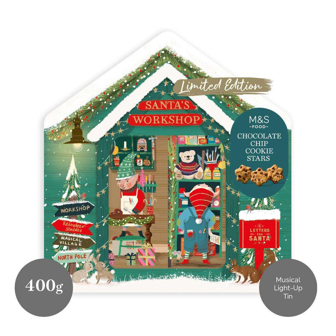 M&S Santa's Workshop Cookie Illusion Tin 400g