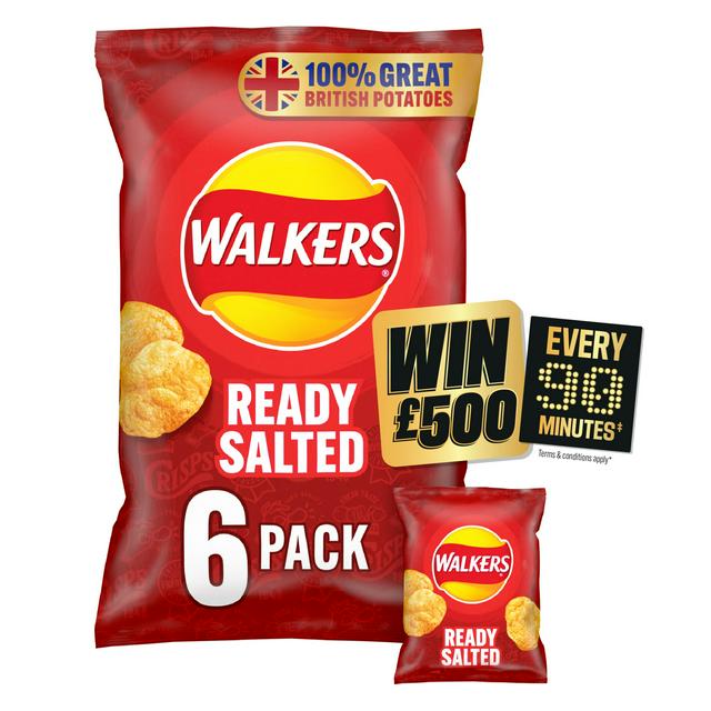 Walkers Ready Salted Multipack Crisps 6x25g