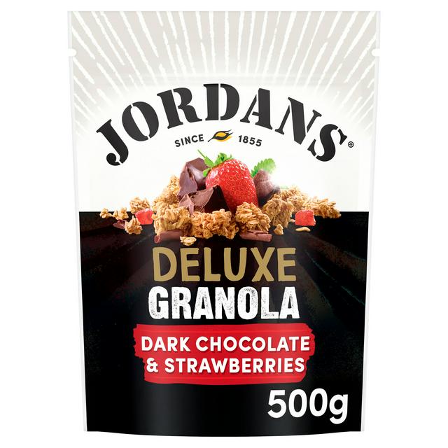 Jordans Deluxe Dark Chocolate & Strawberries Granola Breakfast Cereal 500g