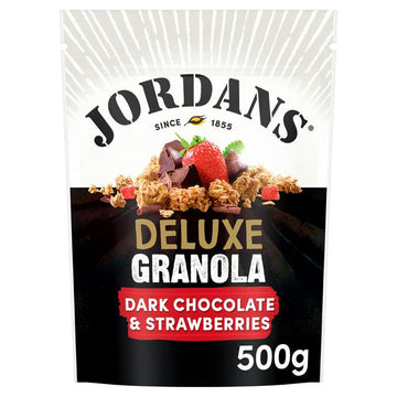 Jordans Deluxe Dark Chocolate & Strawberries Granola Breakfast Cereal 500g