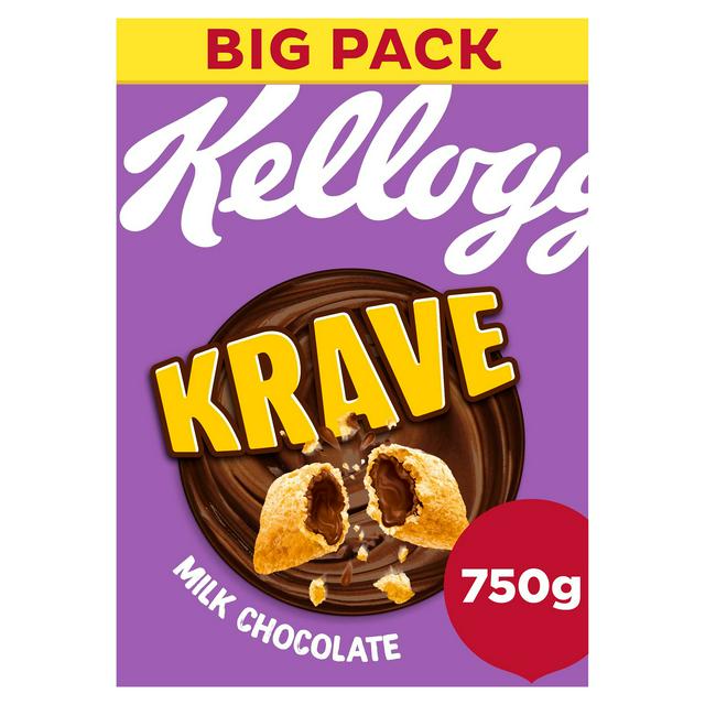 Kellogg's Krave Milk Chocolate Breakfast Cereal 750g