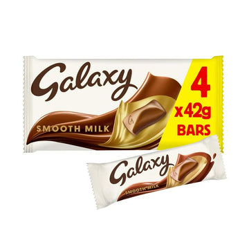 Galaxy Smooth Milk Chocolate Snack Bars Multipack Vegetarian 4x42g