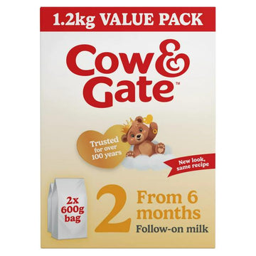Cow & Gate 2 Follow On Baby Milk Formula Powder 6-12 Months Twin Pack 2x600g