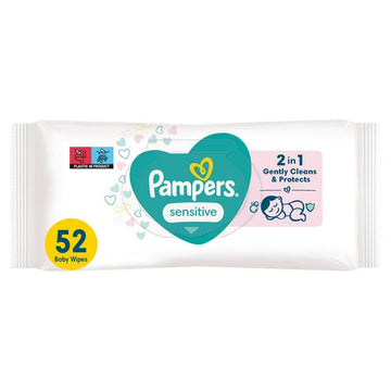 Pampers Sensitive Baby Wet Wipes Pack x52