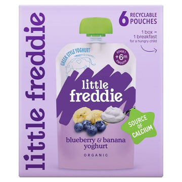 Little Freddie Organic Blueberry & Banana Yoghurt Multipack 6+ Months 6x100g