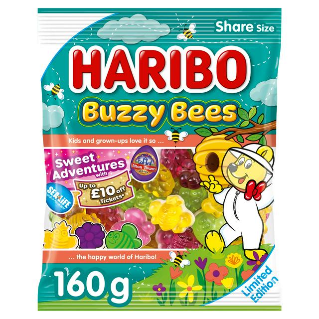 Haribo Buzzy Bees Fruit Flavour Jelly & Foam Sweets Sharing Bag 160g