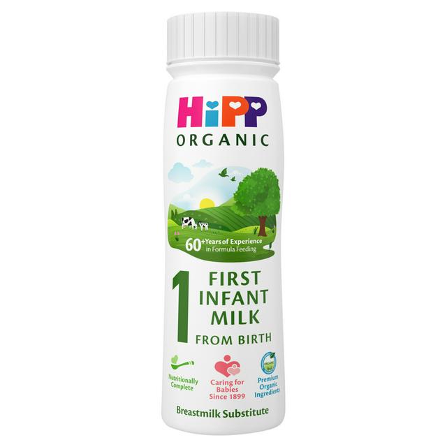 HiPP Organic 1 First Infant Baby Milk Ready to Feed Liquid Formula From Birth 200ml