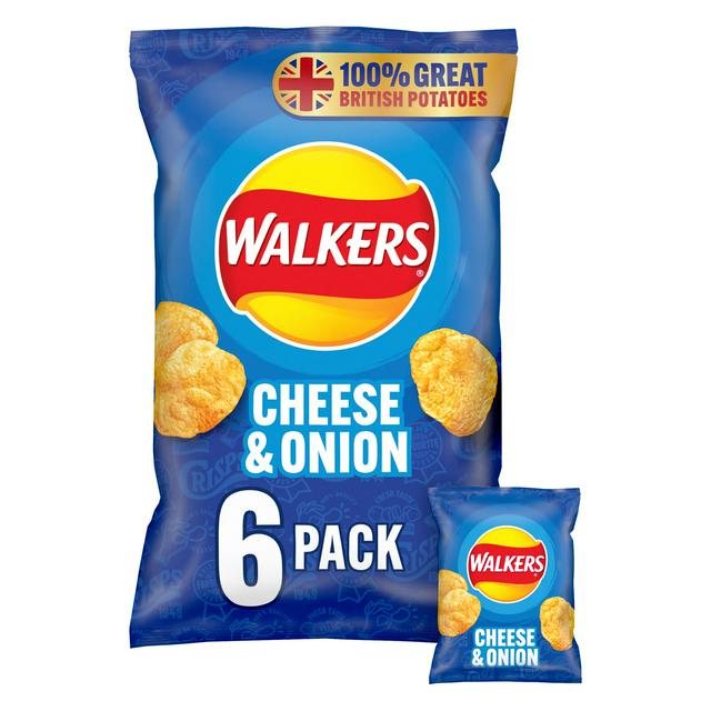 Walkers Cheese & Onion Multipack Crisps 6x25g