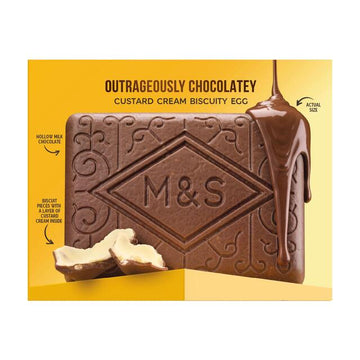 M&S Outrageously Chocolatey Custard Cream Biscuity Egg 320 G 320g