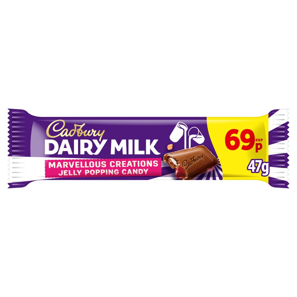 Cadbury Dairy Milk Marvellous Creations Jelly Popping Chocolate Bar PMP 47g