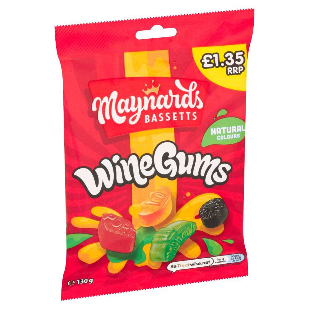 Maynards Bassetts Wine Gums 130g PMP