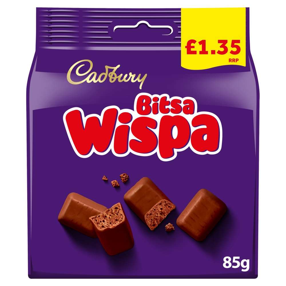 Cadbury Bitsa Wispa Chocolate Bag 85g PMP