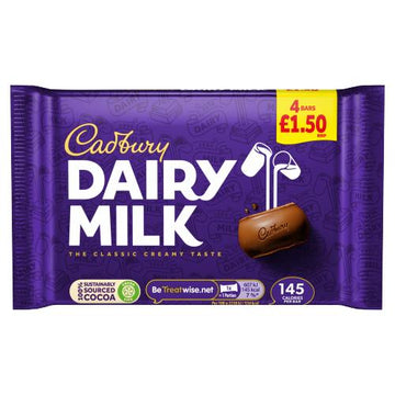 Cadbury Dairy Milk Schokoriegel Multipack, 4 x 33,5 g