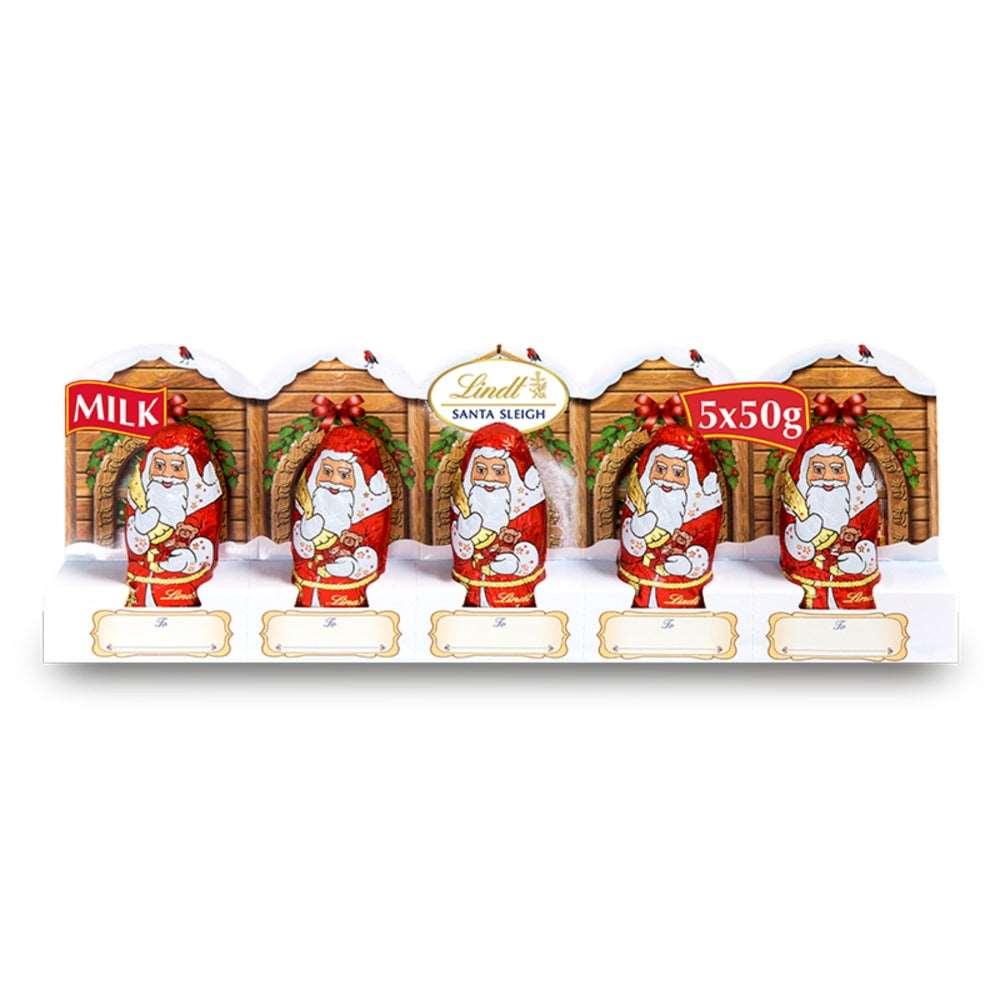 Lindt Santa Christmas Milk Chocolate 5 Pack 50g