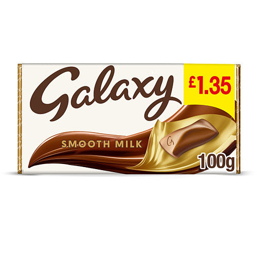 Barre de chocolat au lait onctueux Galaxy Plus à partager 180g 