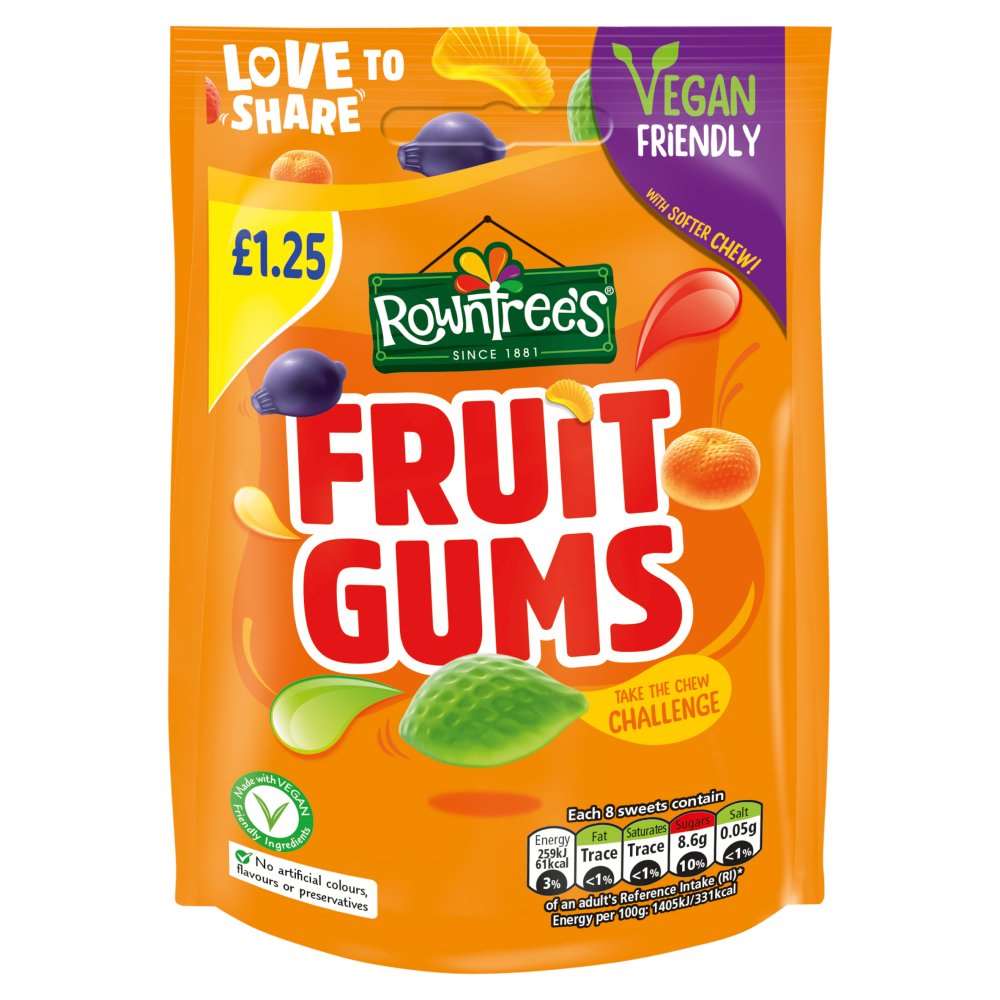 Rowntree's Fruit Gums Sweets Sharing Pouches 120g PMP