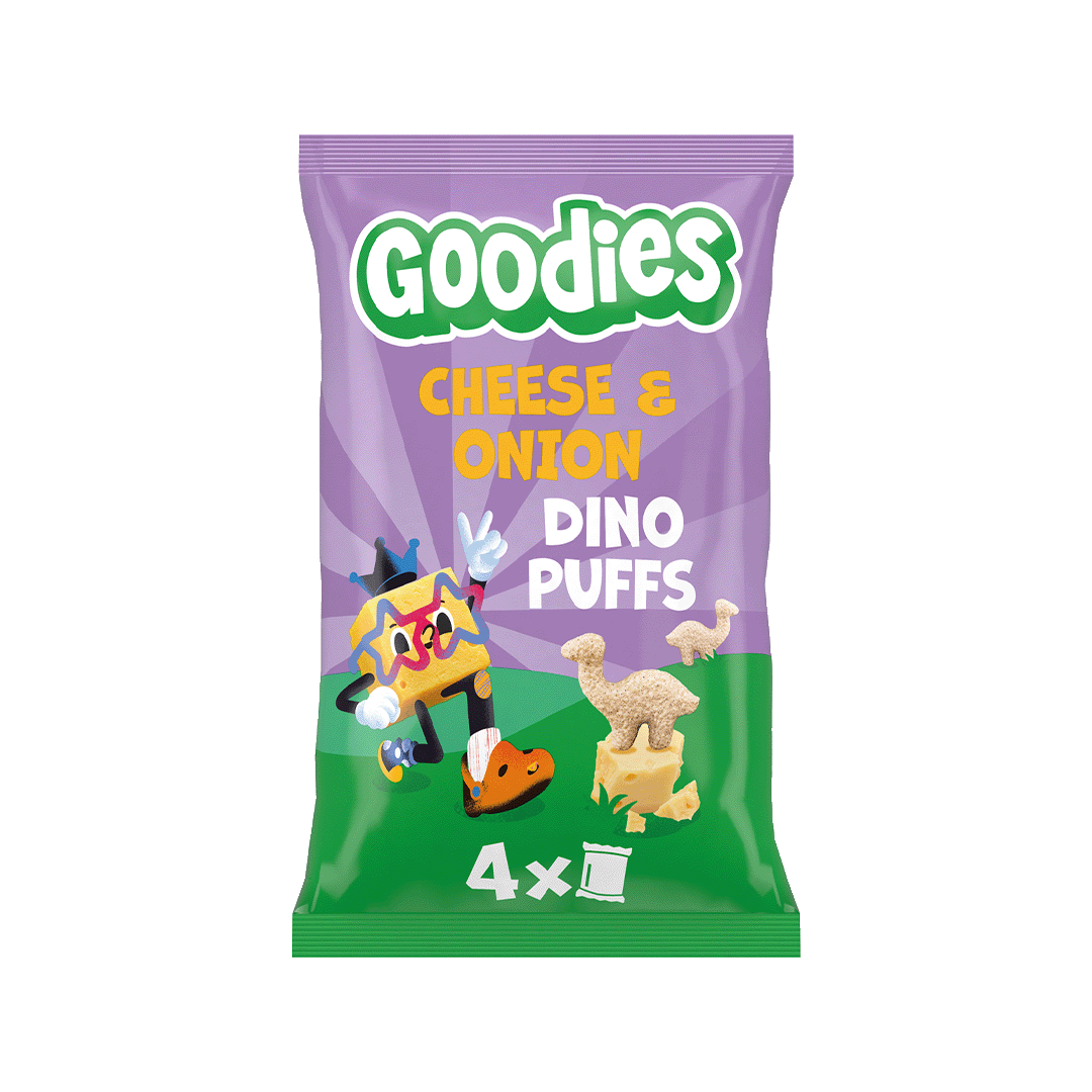 Goodies Cheese & Onion Dino Puffs Kids Snack Multipack 4x12g