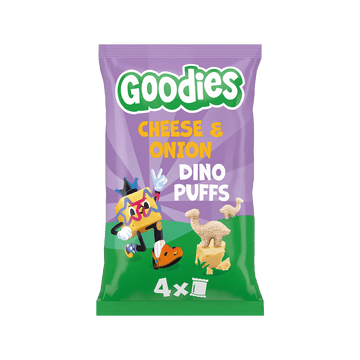 Goodies Cheese & Onion Dino Puffs Kids Snack Multipack 4x12g