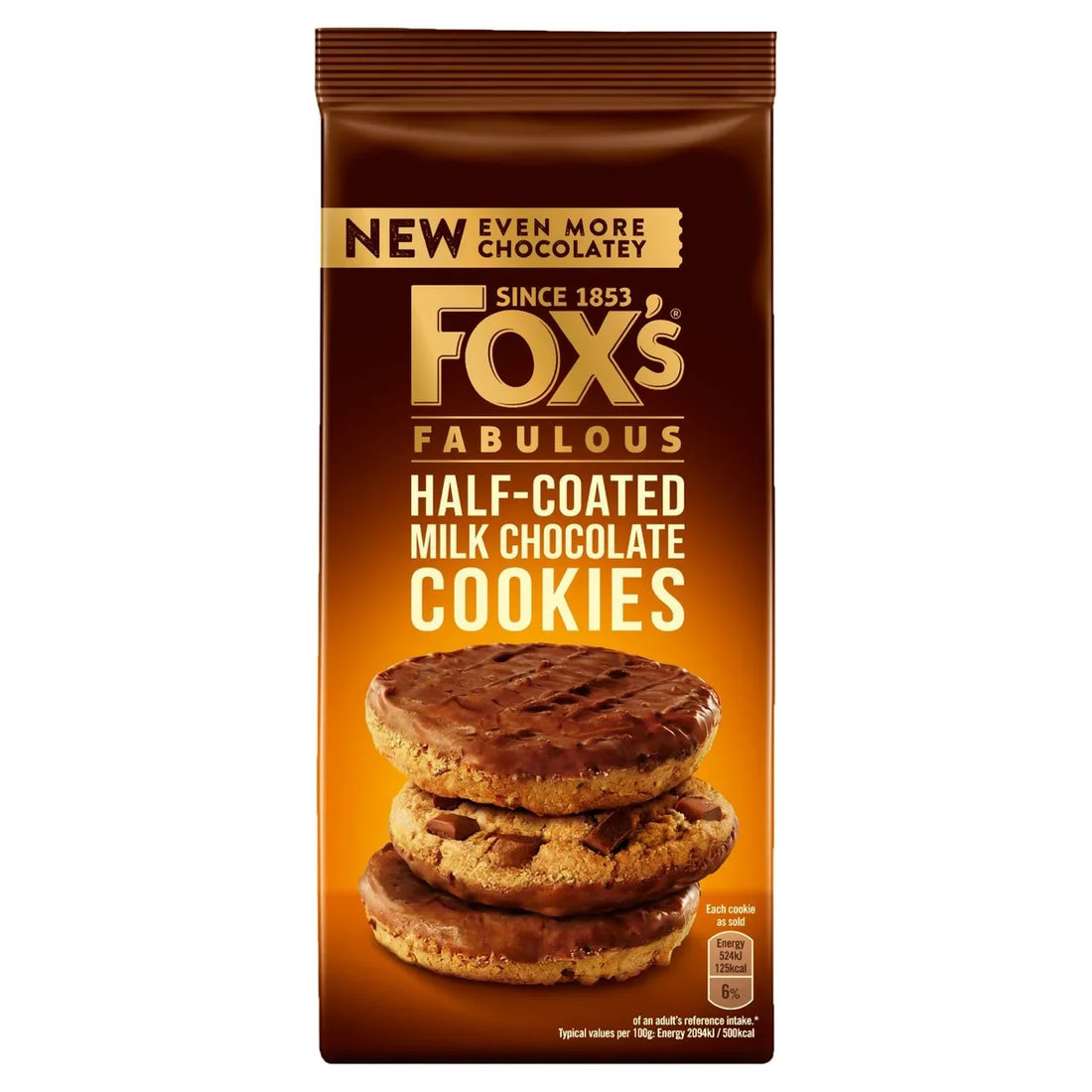 Fox's Delicious Half Coated Milk Chocolate Cookies 175g