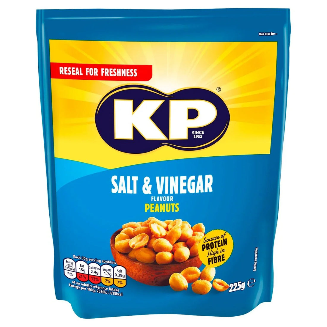 KP Salt and Vinegar Peanuts 225g