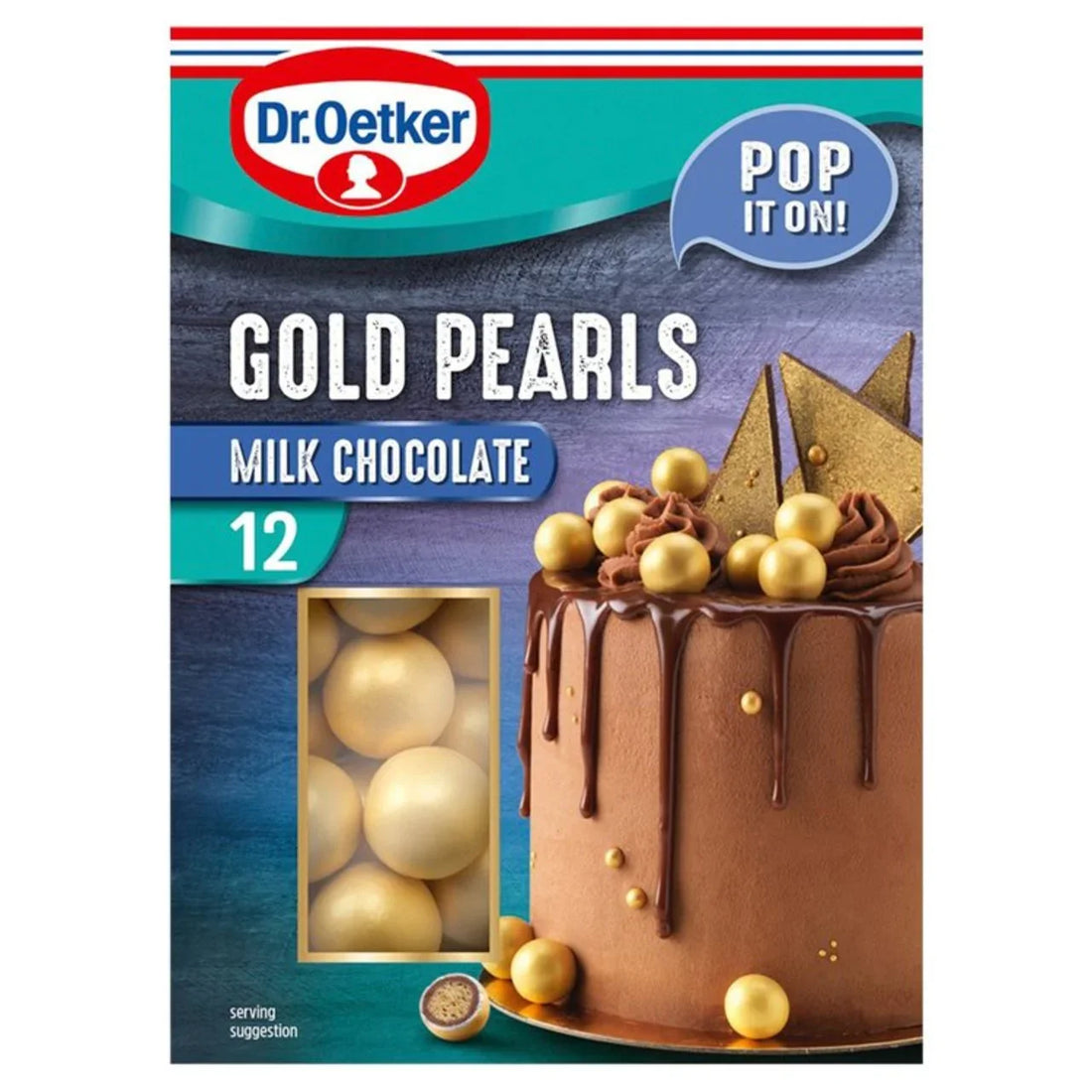 Dr Oetker 12 Chocolate Gold Cake Decorations