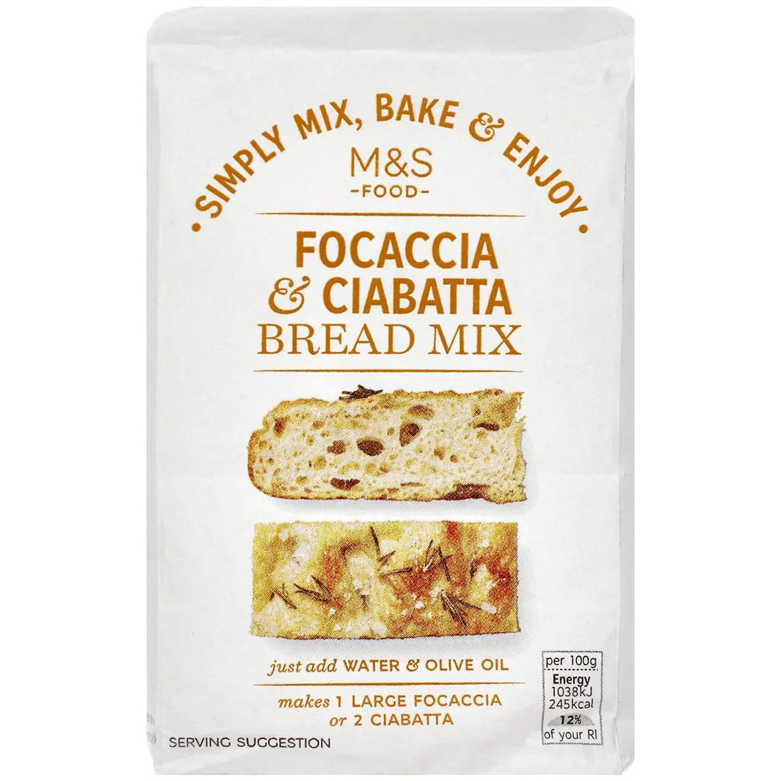 M&S Focaccia & Ciabatta Bread Mix - Easy Baking 500g