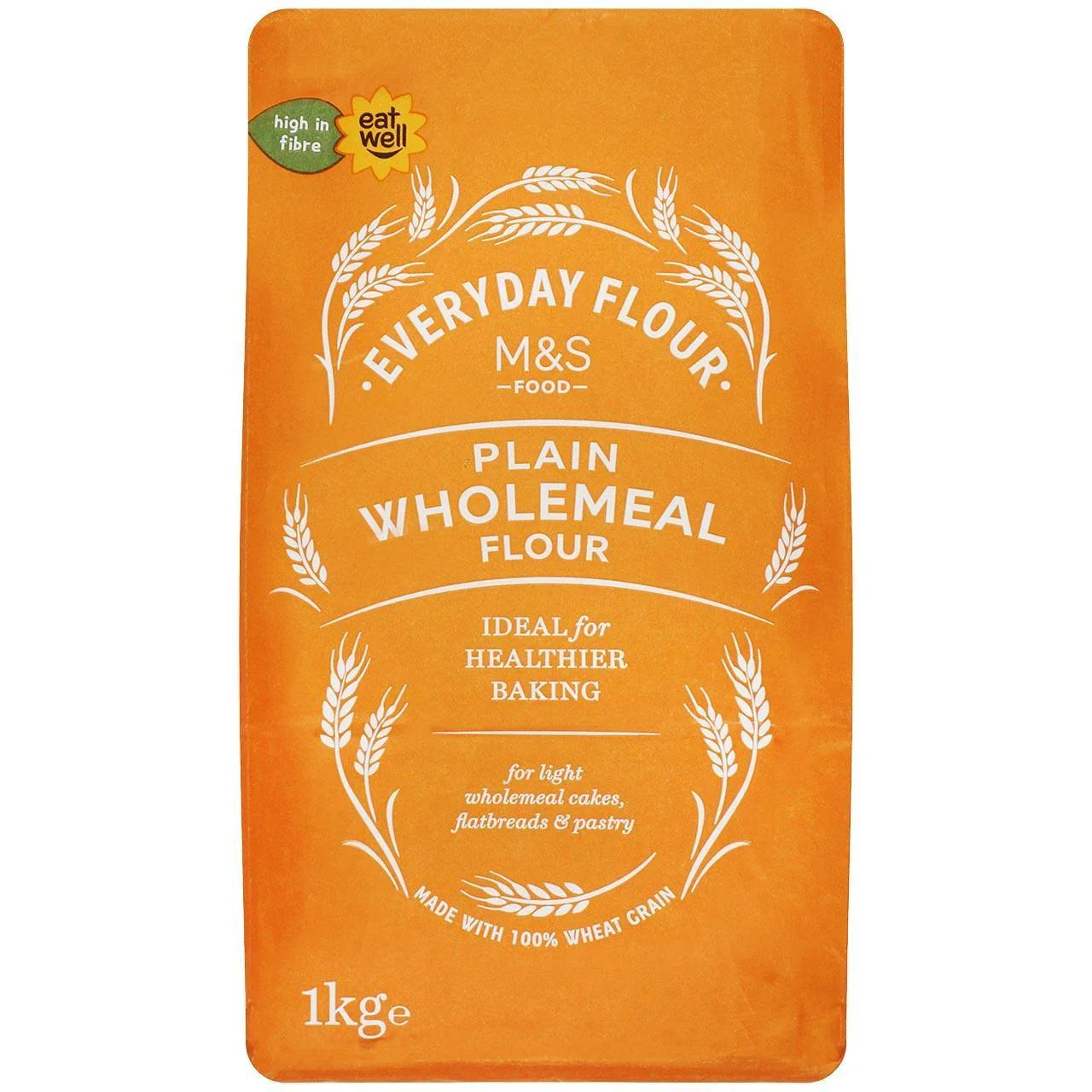 Premium M&S Plain Wholemeal Flour 1kg for Healthy Baking