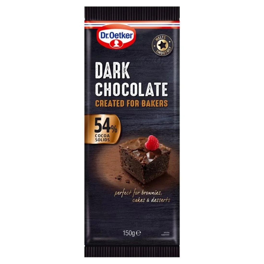 Dr. Oetker 54% Dark Chocolate Bar 150g - Rich and Smooth Taste