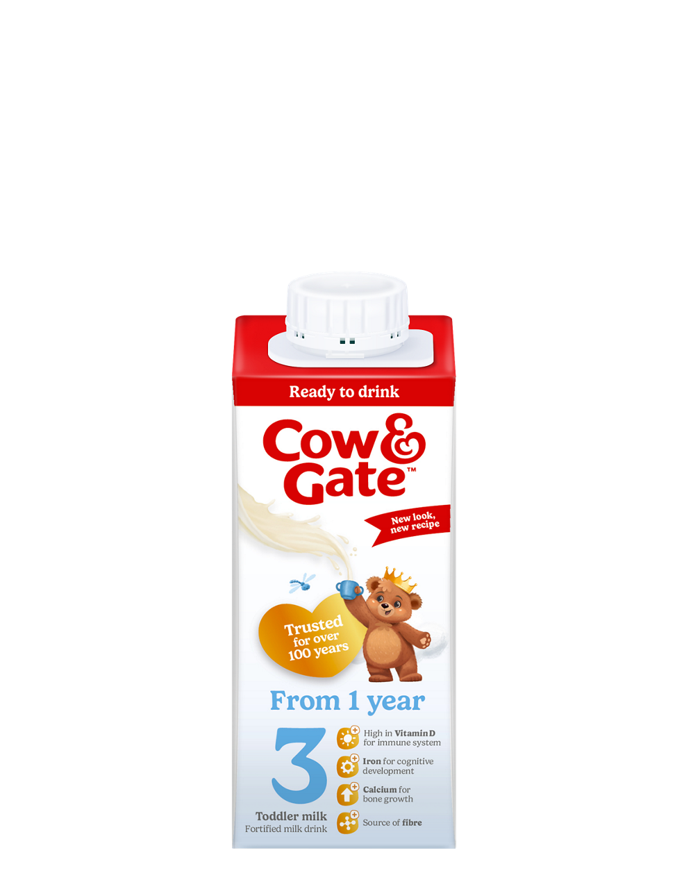 Cow & Gate 3 Toddler Milk Formula Liquid Ready to Feed 1+ Years 200ml