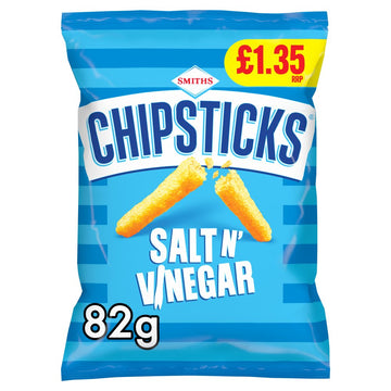Smiths Chipsticks Salt & Vinegar Snacks Crisps PMP 82g x 1 Bag