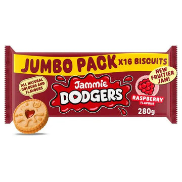Jammie Dodgers Raspberry Flavour Biscuits Jumbo 16 Pack 280g