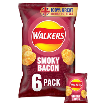 Walkers Smoky Bacon Multipack Crisps 6 per pack