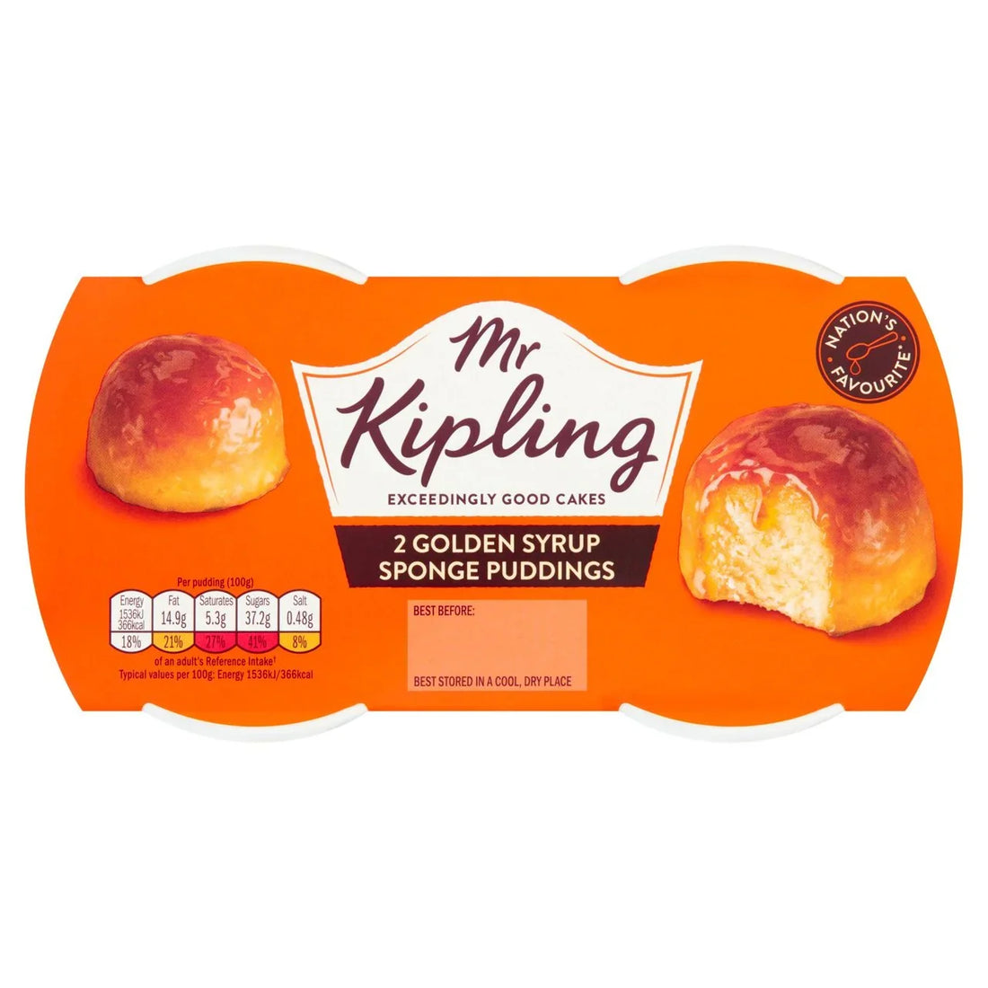 Mr Kipling Golden Syrup Sponge Puddings 2 Pack