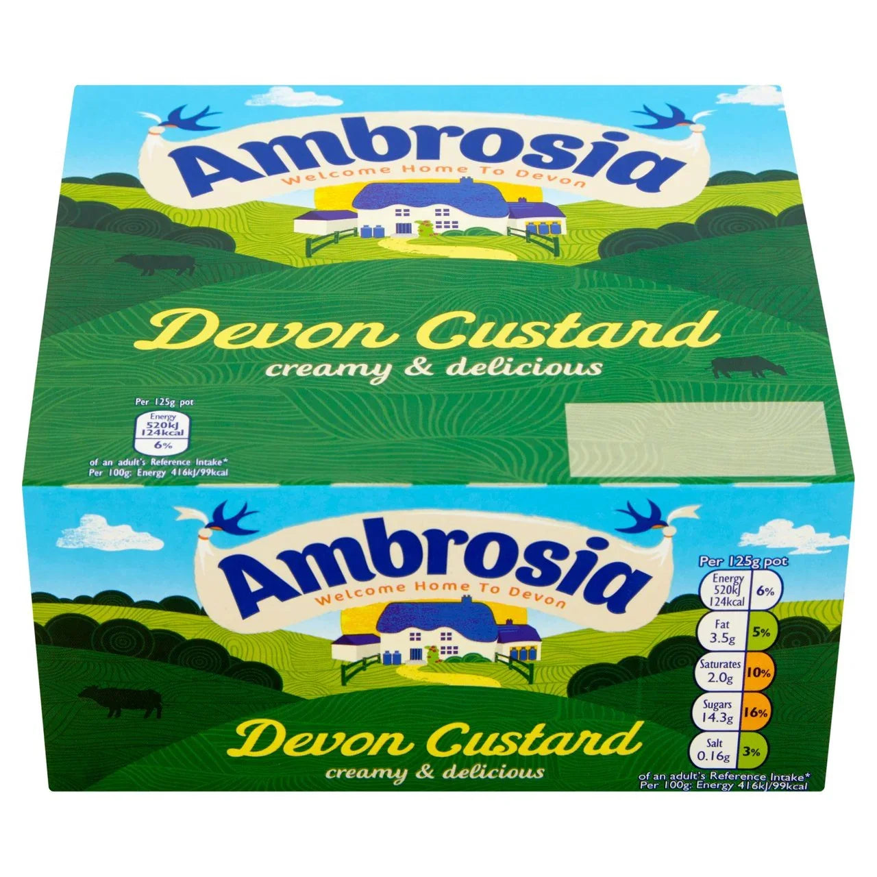 Ambrosia Creamy Devon Custard Pots - Delightful 4 x 125g