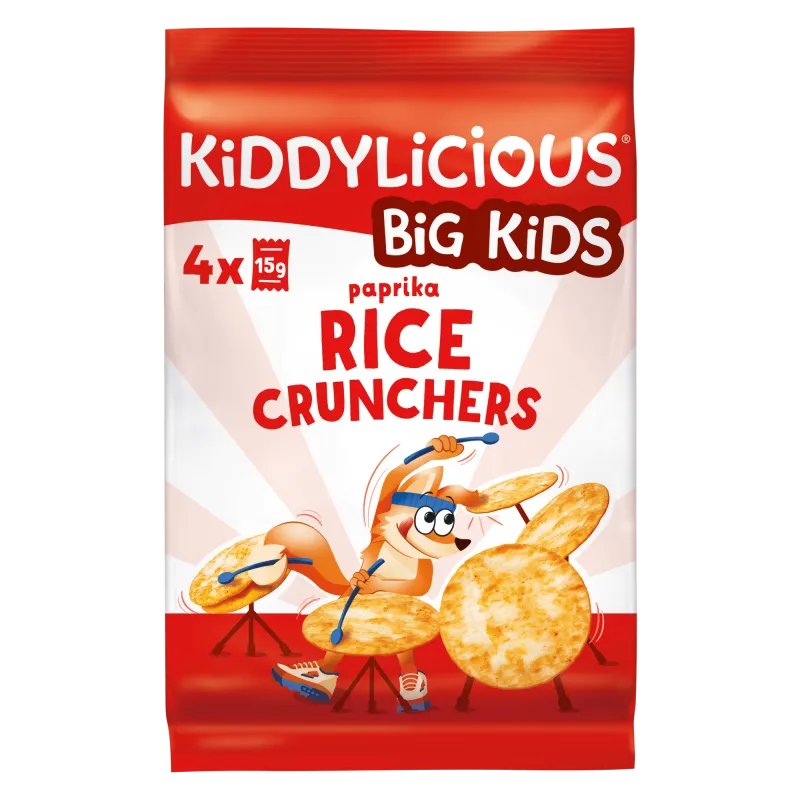 Kiddylicious Paprika Rice Crunchers Kids Snack Multipack 4x15g