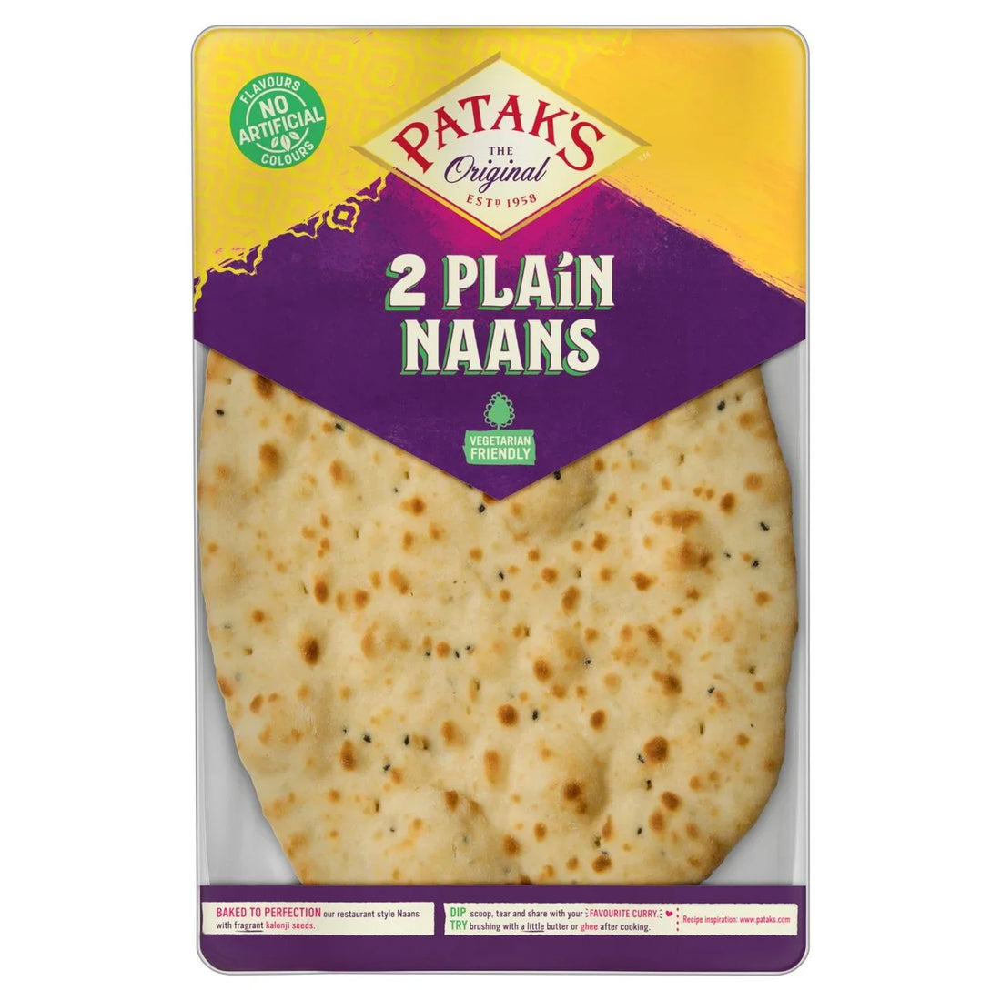 Patak's Plain Naan Bread 2 Pack