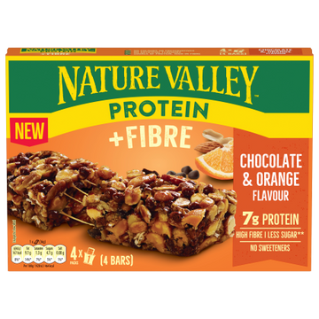 Nature Valley Protein + Fibre Chocolate & Orange Bars 4x36g